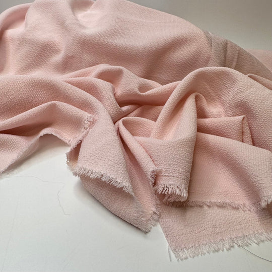 After The Ballet Recital - Waffle Press Texture Crepe Poly Woven - Light Pink - 1.4M Bundle - True Deadstock fabric Fabric by private - Sustainable Textile | FABCYCLE