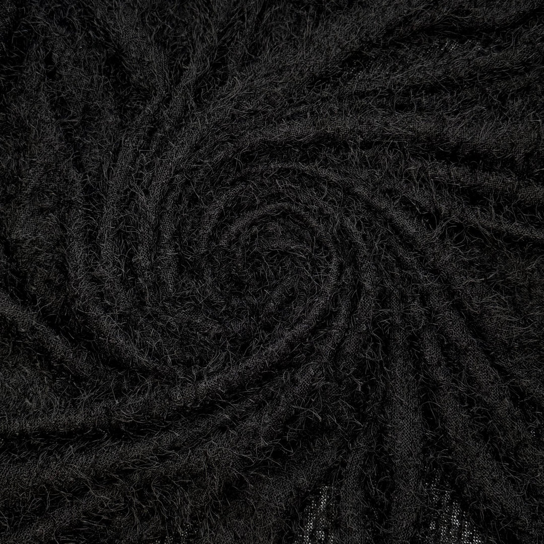 Afterparty - Sweater Knit Polyester Blend Knit - Black - 1.7M Bundle - True Deadstock fabric Fabric by private - Sustainable Textile | FABCYCLE