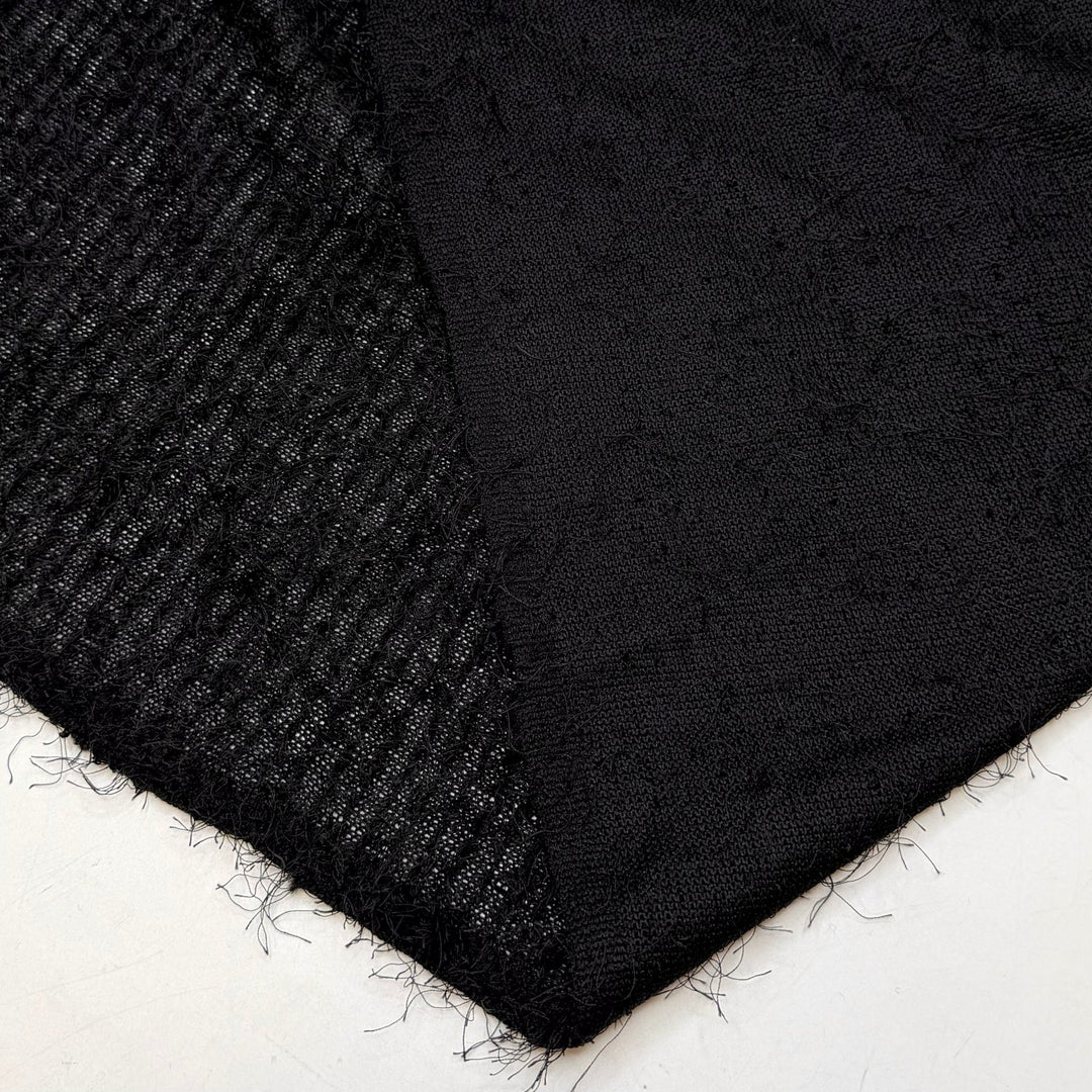 Afterparty - Sweater Knit Polyester Blend Knit - Black - 1.7M Bundle - True Deadstock fabric Fabric by private - Sustainable Textile | FABCYCLE