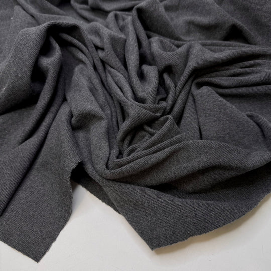 Agonis - Rib Knit Cotton Blend Knit - Dark Grey - 0.95M Bundle - True Deadstock fabric Fabric by private - Sustainable Textile | FABCYCLE