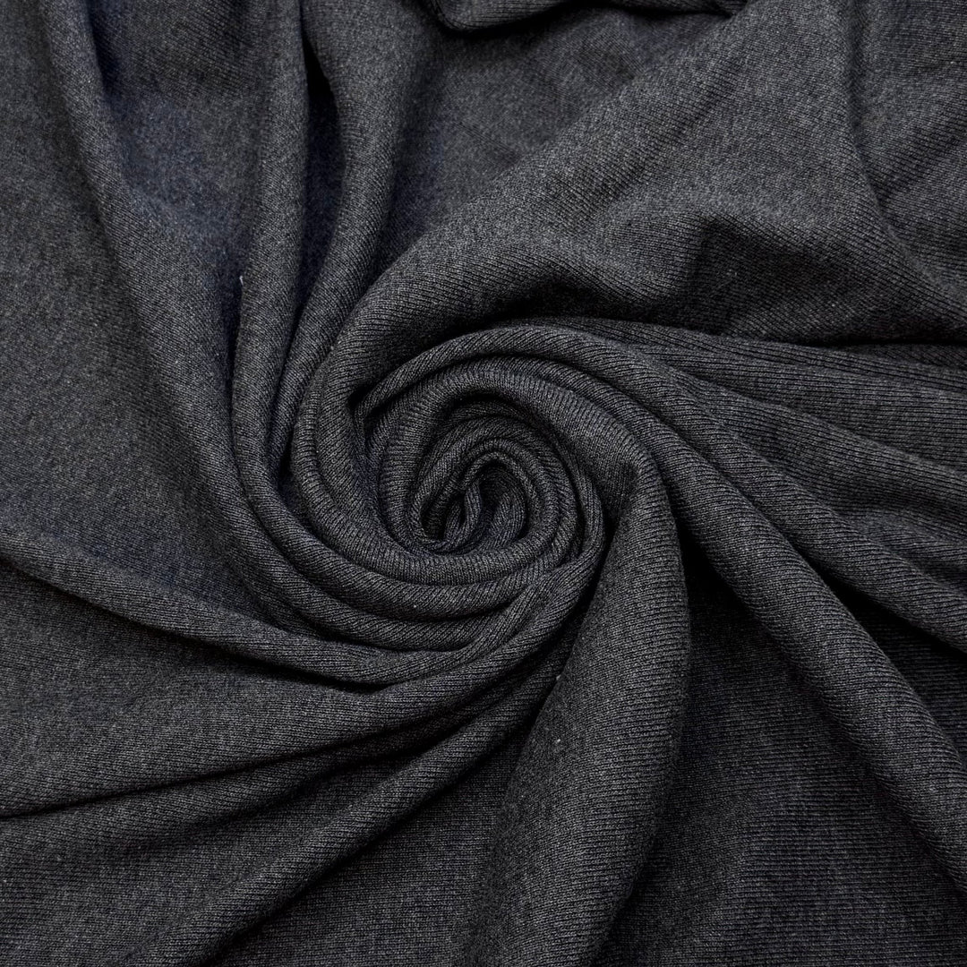 Agonis - Rib Knit Cotton Blend Knit - Dark Grey - 0.95M Bundle - True Deadstock fabric Fabric by private - Sustainable Textile | FABCYCLE
