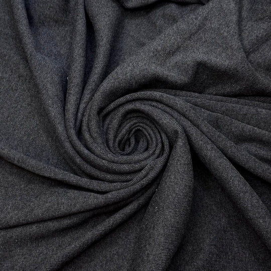 Agonis - Rib Knit Cotton Blend Knit - Dark Grey - 0.95M Bundle - True Deadstock fabric Fabric by private - Sustainable Textile | FABCYCLE