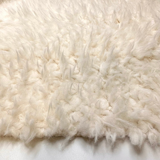 Albino Chewbacca - Faux Fur Suede Backing Polyester Blend Woven - Light White/Pink - Bundles - True Deadstock fabric Fabric by private - Sustainable Textile | FABCYCLE