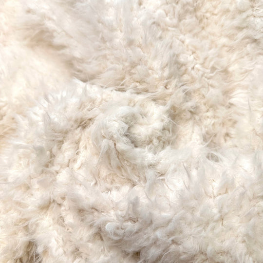 Albino Chewbacca - Faux Fur Suede Backing Polyester Blend Woven - Light White/Pink - Bundles - True Deadstock fabric Fabric by private - Sustainable Textile | FABCYCLE