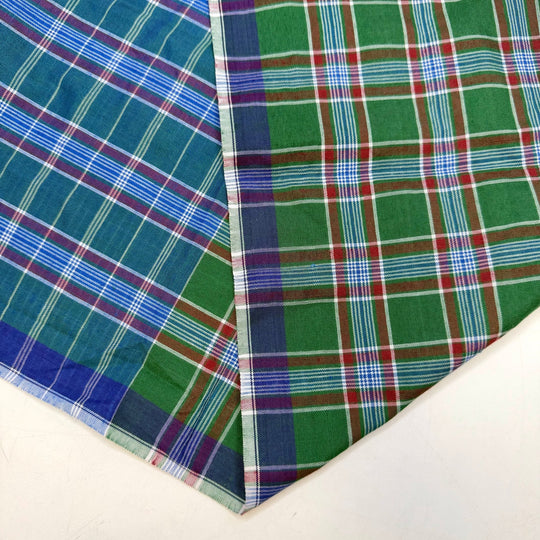 All According To Plaid - Polyester Blend Woven - Dark Green/Blue Plaid - 1.95M Bundle - True Deadstock fabric Fabric by private - Sustainable Textile | FABCYCLE