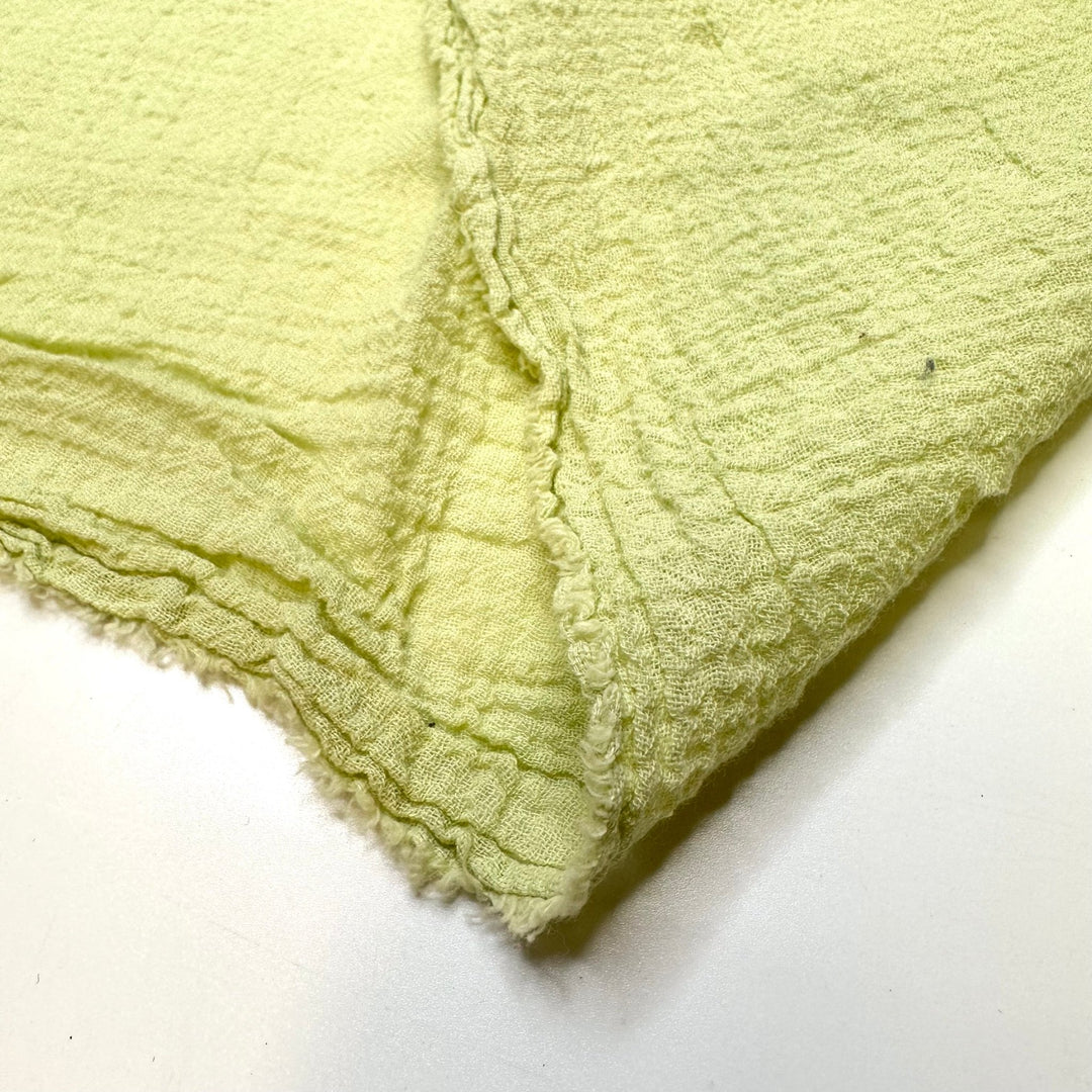 All Matching Appliances - Crinkle Gauze Cotton Woven - Light Light Avocado Green - 3.15M Bundle - True Deadstock fabric Fabric by private - Sustainable Textile | FABCYCLE