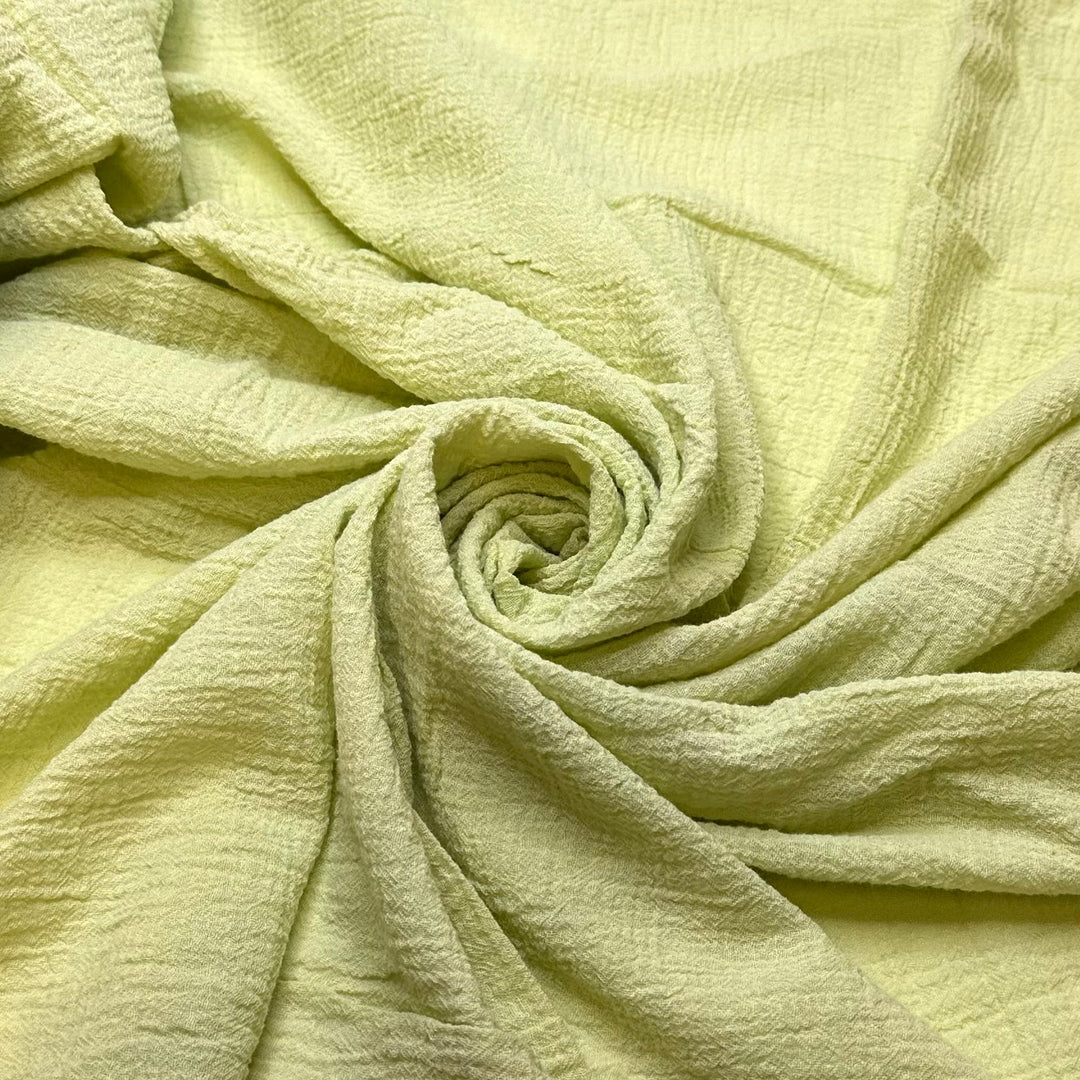 All Matching Appliances - Crinkle Gauze Cotton Woven - Light Light Avocado Green - 3.15M Bundle - True Deadstock fabric Fabric by private - Sustainable Textile | FABCYCLE