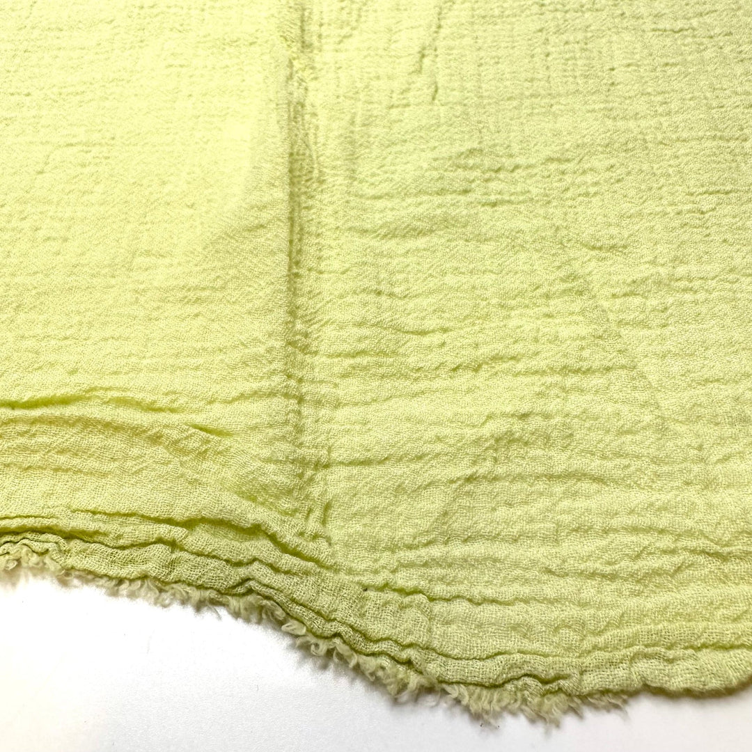 All Matching Appliances - Crinkle Gauze Cotton Woven - Light Light Avocado Green - 3.15M Bundle - True Deadstock fabric Fabric by private - Sustainable Textile | FABCYCLE