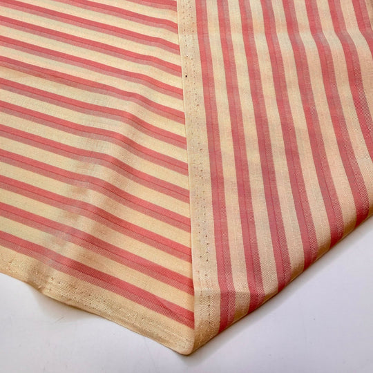 All My Microtrends Are Outdated - Polyester Blend Woven - Cream/Pink Stripes - 1.4M Bundle - True Deadstock fabric Fabric by private - Sustainable Textile | FABCYCLE