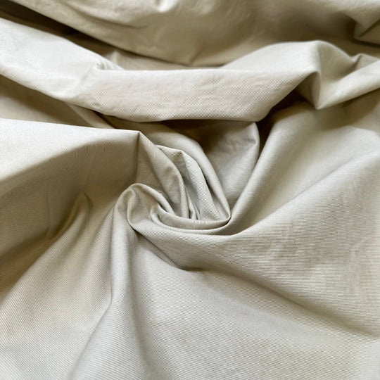 All The Pockets - Twill Weave Cotton Woven - Light Beige - 1.45M Bundle - True Deadstock fabric Fabric by private - Sustainable Textile | FABCYCLE