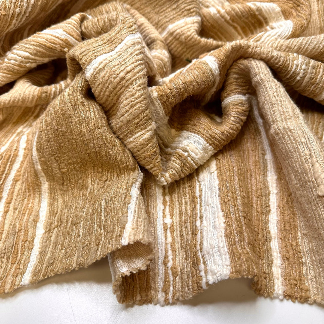 All The Texture - Natural Blend Woven - Beige/White Abstract - 0.85M Bundle - True Deadstock fabric Fabric by private - Sustainable Textile | FABCYCLE