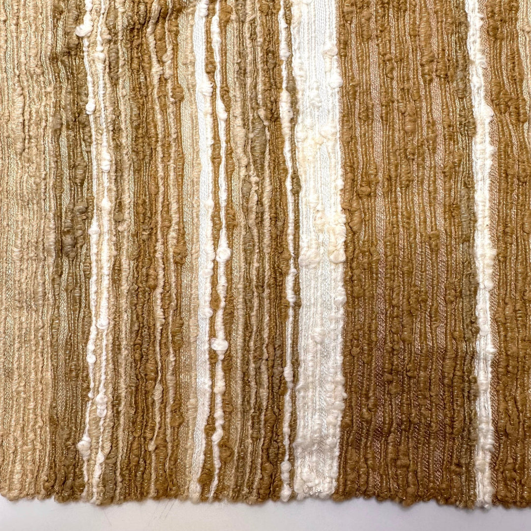 All The Texture - Natural Blend Woven - Beige/White Abstract - 0.85M Bundle - True Deadstock fabric Fabric by private - Sustainable Textile | FABCYCLE