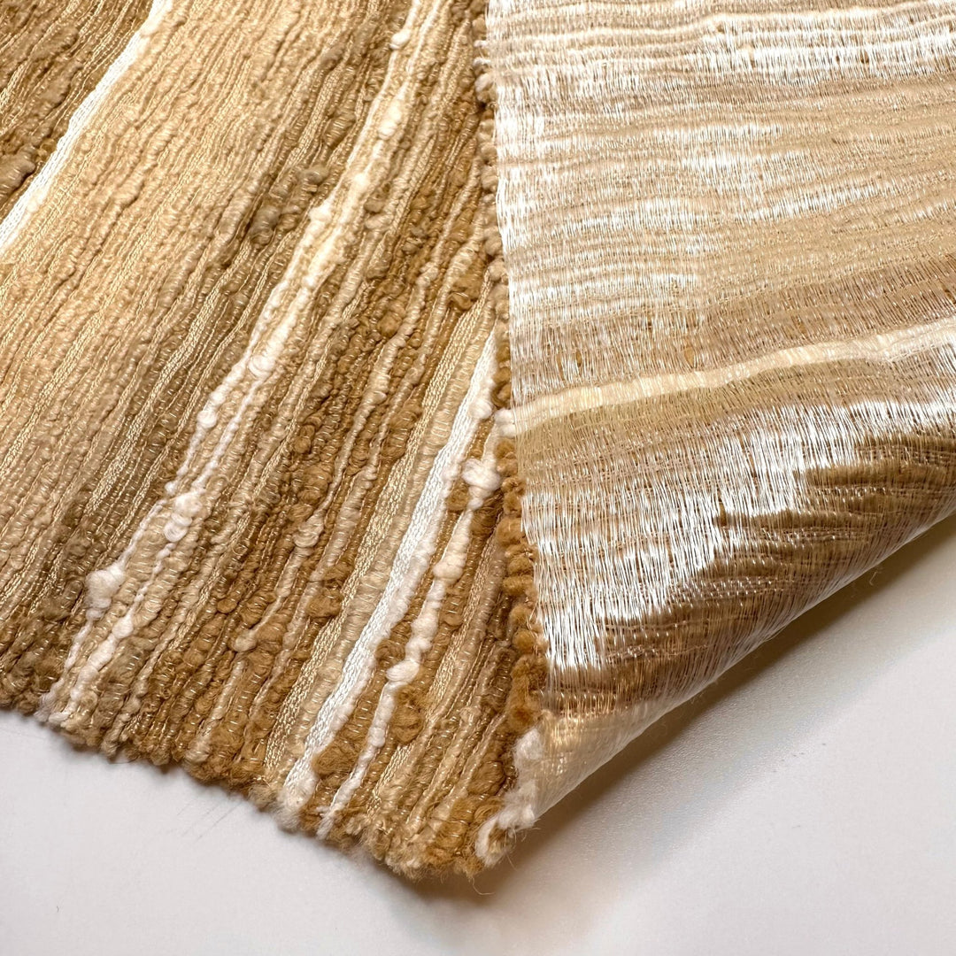 All The Texture - Natural Blend Woven - Beige/White Abstract - 0.85M Bundle - True Deadstock fabric Fabric by private - Sustainable Textile | FABCYCLE