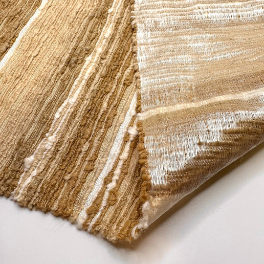All The Texture - Natural Blend Woven - Beige/White Abstract - 0.85M Bundle - True Deadstock fabric Fabric by private - Sustainable Textile | FABCYCLE