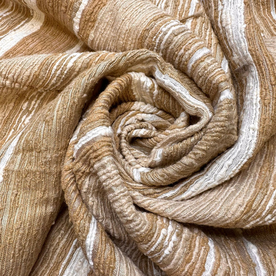 All The Texture - Natural Blend Woven - Beige/White Abstract - 0.85M Bundle - True Deadstock fabric Fabric by private - Sustainable Textile | FABCYCLE