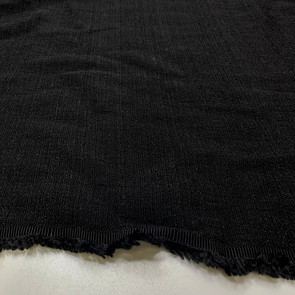 All The Texture - Polyester Blend Woven - Black - 3.25M Bundle - True Deadstock fabric Fabric by private - Sustainable Textile | FABCYCLE