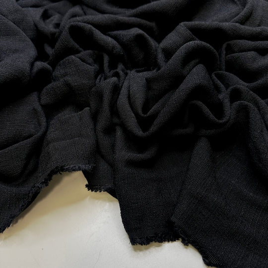 All The Texture - Polyester Blend Woven - Black - 3.25M Bundle - True Deadstock fabric Fabric by private - Sustainable Textile | FABCYCLE