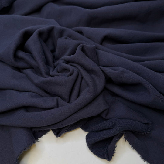 Allium - Jersey Fleece Cotton Blend Knit - Navy - 0.9M Bundle - True Deadstock fabric Fabric by private - Sustainable Textile | FABCYCLE