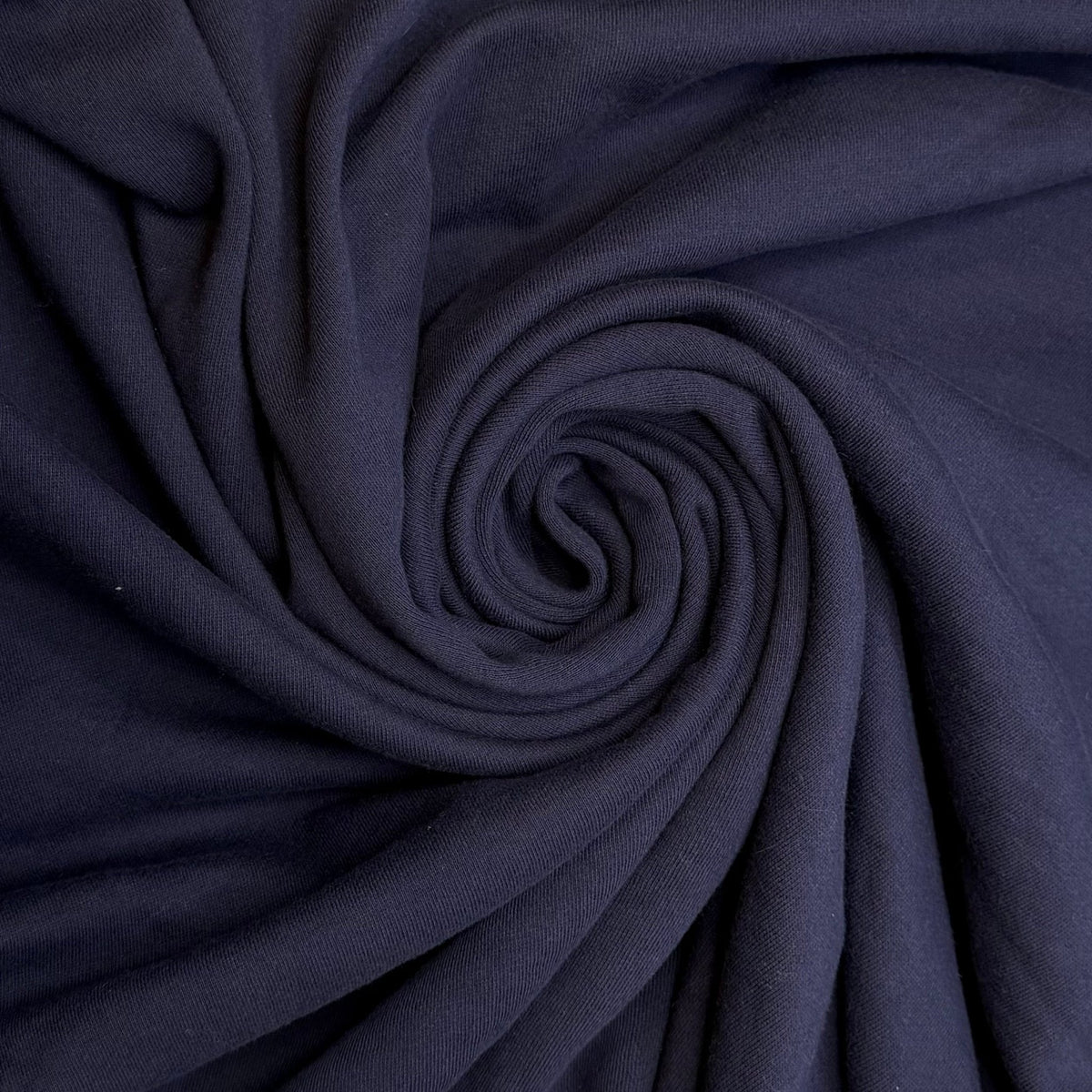 Allium - Jersey Fleece Cotton Blend Knit - Navy - 0.9M Bundle - True Deadstock fabric Fabric by private - Sustainable Textile | FABCYCLE