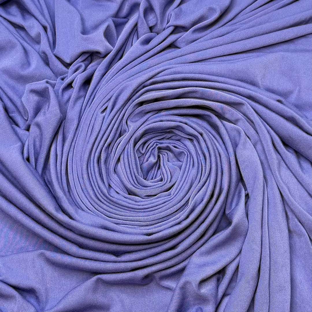 Alstroemeria - Jersey Bamboo Blend Knit - Light Blue/Purple - 2.15M Bundle - True Deadstock fabric Fabric by private - Sustainable Textile | FABCYCLE