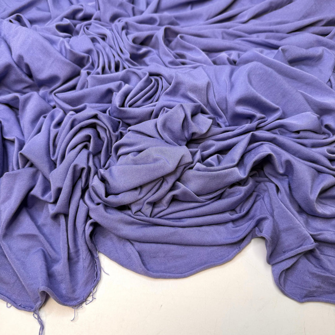 Alstroemeria - Jersey Bamboo Blend Knit - Light Blue/Purple - 2.15M Bundle - True Deadstock fabric Fabric by private - Sustainable Textile | FABCYCLE