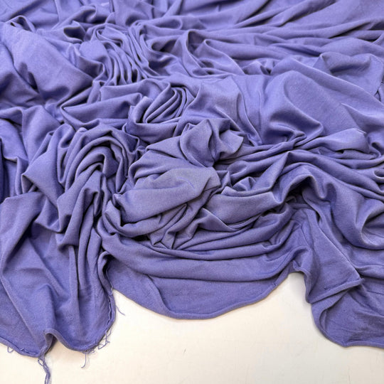 Alstroemeria - Jersey Bamboo Blend Knit - Light Blue/Purple - 2.15M Bundle - True Deadstock fabric Fabric by private - Sustainable Textile | FABCYCLE