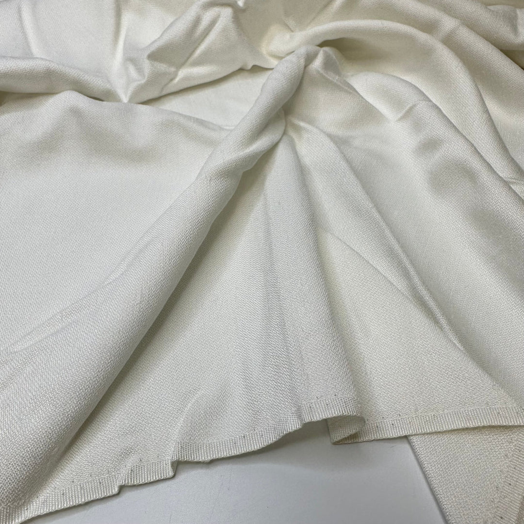 Always Be My Baby - Vintage Herringbone Linen/Cotton Woven - White - 1.45M Bundle - True Deadstock fabric Fabric by private - Sustainable Textile | FABCYCLE