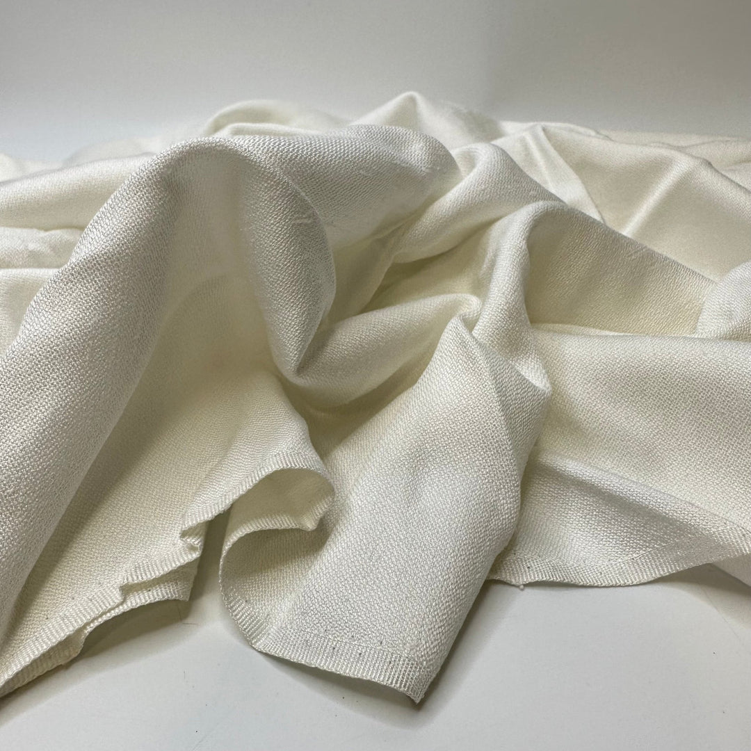 Always Be My Baby - Vintage Herringbone Linen/Cotton Woven - White - 1.45M Bundle - True Deadstock fabric Fabric by private - Sustainable Textile | FABCYCLE