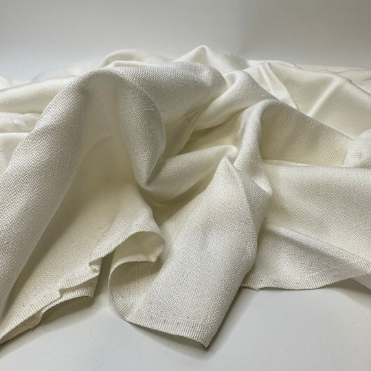 Always Be My Baby - Vintage Herringbone Linen/Cotton Woven - White - 1.45M Bundle - True Deadstock fabric Fabric by private - Sustainable Textile | FABCYCLE