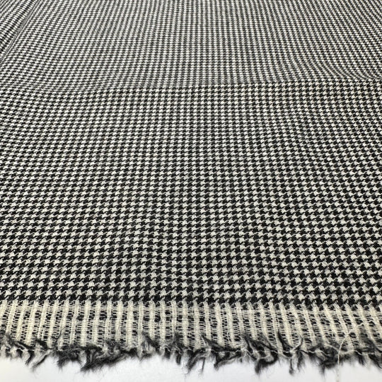 Always Classic - Houndstooth Cotton/Wool Woven - White/Black - 2.3M Bundle - True Deadstock fabric Fabric by private - Sustainable Textile | FABCYCLE