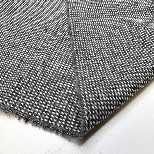 Always Finding A White Feather - Unbalanced Satin Wool Woven - Grey/White - 1.1M Bundle - True Deadstock fabric Fabric by private - Sustainable Textile | FABCYCLE