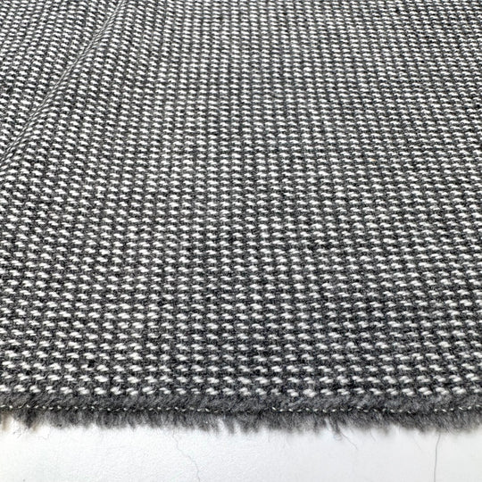Always Finding A White Feather - Unbalanced Satin Wool Woven - Grey/White - 1.1M Bundle - True Deadstock fabric Fabric by private - Sustainable Textile | FABCYCLE