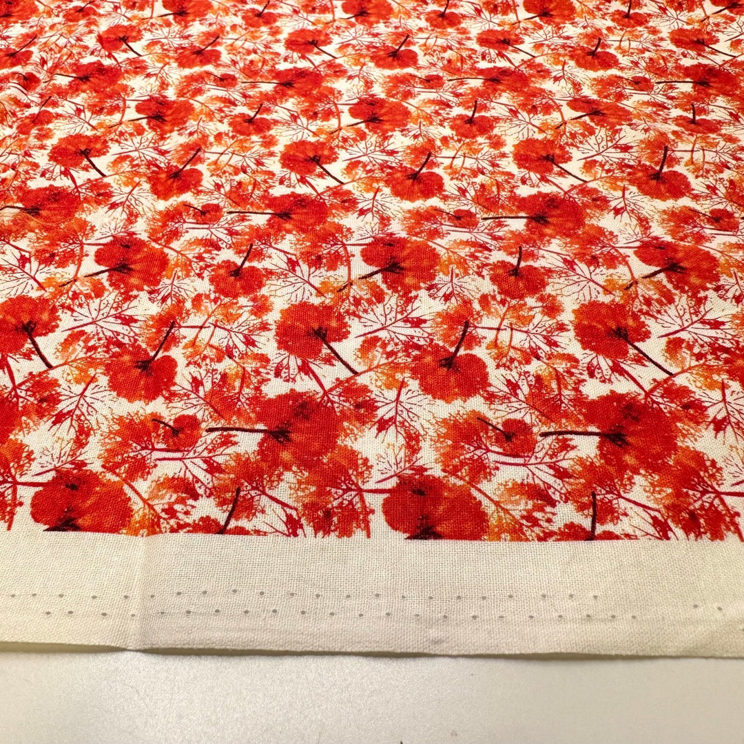 Always Remember - Cotton Woven - White/Red Floral - 1.75M Bundle - True Deadstock fabric Fabric by private - Sustainable Textile | FABCYCLE
