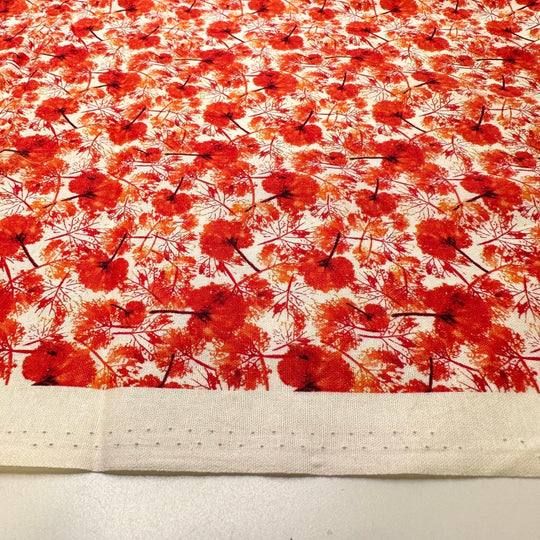 Always Remember - Cotton Woven - White/Red Floral - 1.75M Bundle - True Deadstock fabric Fabric by private - Sustainable Textile | FABCYCLE
