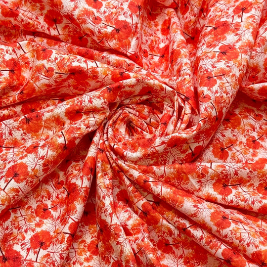 Always Remember - Cotton Woven - White/Red Floral - 1.75M Bundle - True Deadstock fabric Fabric by private - Sustainable Textile | FABCYCLE