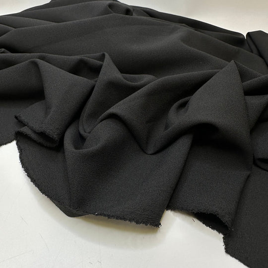Always Wearing Black - Crepe Poly Woven - Black - 1.6M Bundle - True Deadstock fabric Fabric by private - Sustainable Textile | FABCYCLE