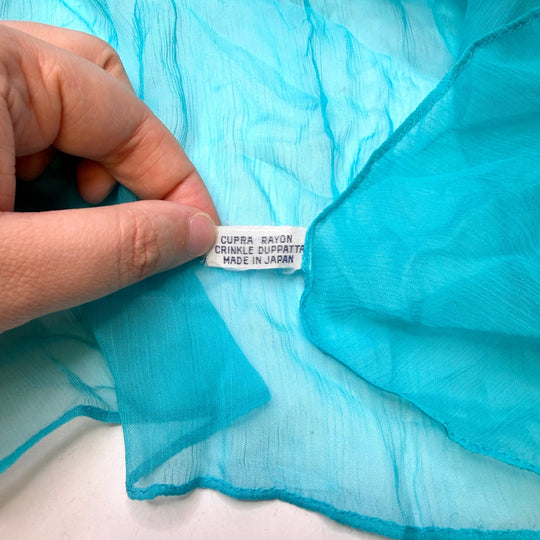 Amazonite - Crinkle Duppata Rayon Woven - Light Blue - 1.9M Bundle - True Deadstock fabric Fabric by private - Sustainable Textile | FABCYCLE