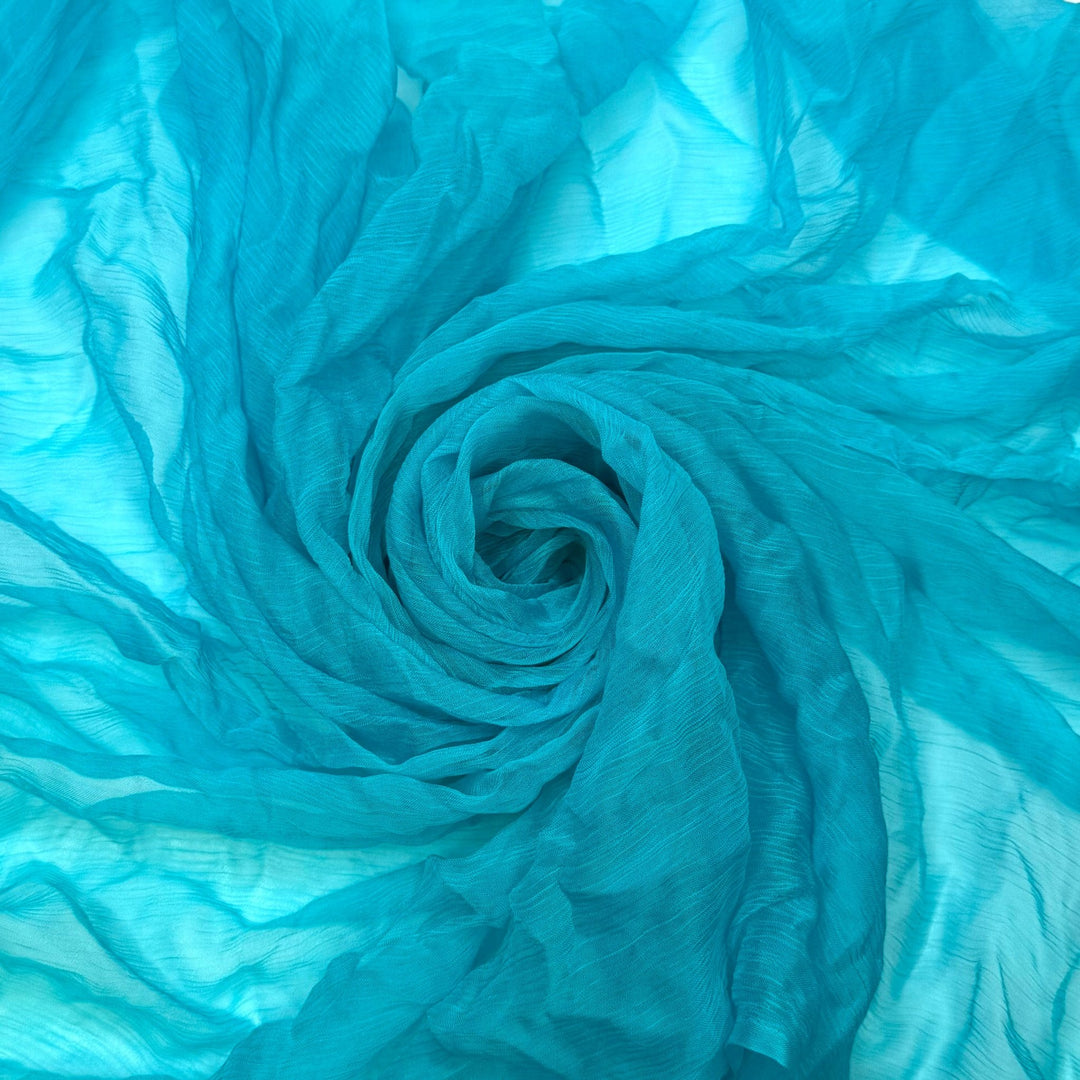 Amazonite - Crinkle Duppata Rayon Woven - Light Blue - 1.9M Bundle - True Deadstock fabric Fabric by private - Sustainable Textile | FABCYCLE