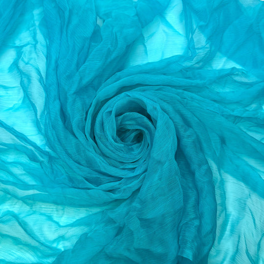 Amazonite - Crinkle Duppata Rayon Woven - Light Blue - 1.9M Bundle - True Deadstock fabric Fabric by private - Sustainable Textile | FABCYCLE