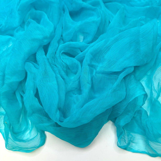Amazonite - Crinkle Duppata Rayon Woven - Light Blue - 1.9M Bundle - True Deadstock fabric Fabric by private - Sustainable Textile | FABCYCLE