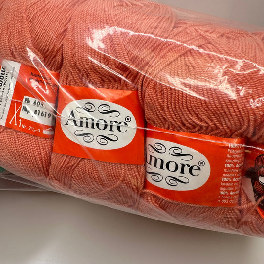 Amore Acrylic Yarn - Coral Pink - Individual - True Deadstock supplies Fabric by private - Sustainable Textile | FABCYCLE