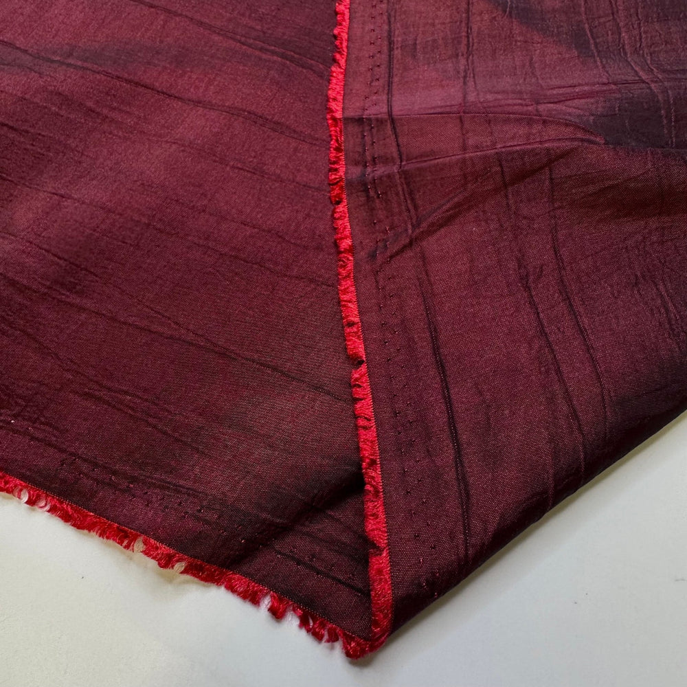 And The Curtain Opens - Taffeta Poly Woven - Burgundy - 2.8M Bundle - True Deadstock fabric Fabric by private - Sustainable Textile | FABCYCLE