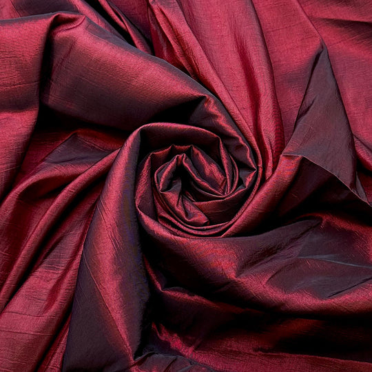 And The Curtain Opens - Taffeta Poly Woven - Burgundy - 2.8M Bundle - True Deadstock fabric Fabric by private - Sustainable Textile | FABCYCLE