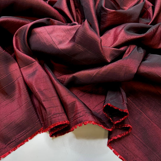 And The Curtain Opens - Taffeta Poly Woven - Burgundy - 2.8M Bundle - True Deadstock fabric Fabric by private - Sustainable Textile | FABCYCLE