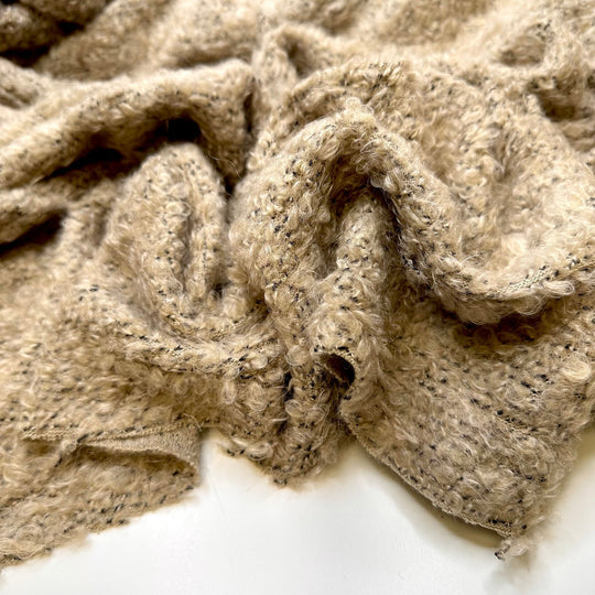 Animal Friendly - Like Faux Wool Large Loop Terry Acrylic Knit - Light Beige - Bundles - True Deadstock fabric Fabric by private - Sustainable Textile | FABCYCLE