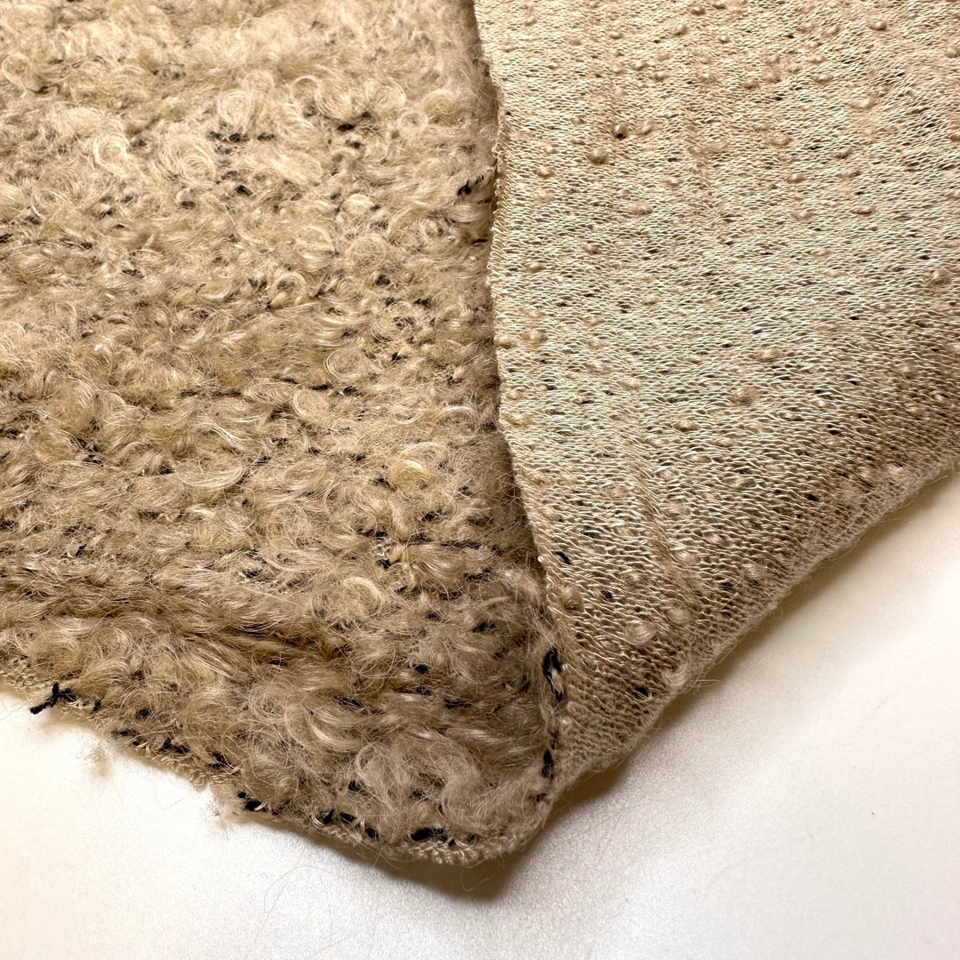 Animal Friendly - Like Faux Wool Large Loop Terry Acrylic Knit - Light Beige - Bundles - True Deadstock fabric Fabric by private - Sustainable Textile | FABCYCLE