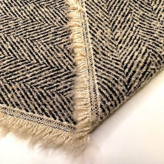 Animal Tracks - Poly Woven - Beige/Black Geometric - 1.95M Bundle - True Deadstock fabric Fabric by private - Sustainable Textile | FABCYCLE