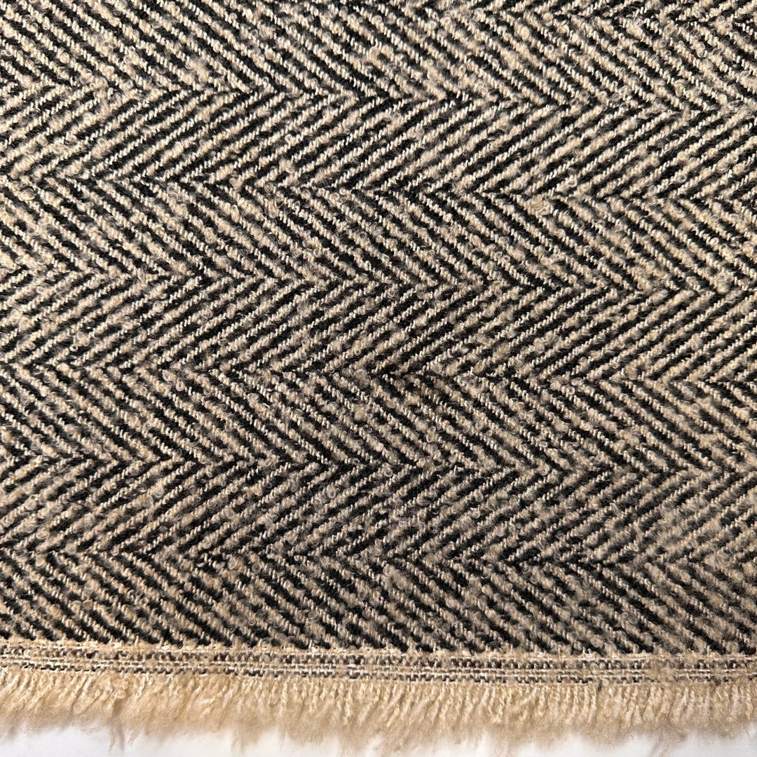 Animal Tracks - Poly Woven - Beige/Black Geometric - 1.95M Bundle - True Deadstock fabric Fabric by private - Sustainable Textile | FABCYCLE