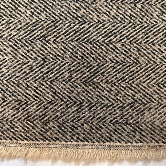 Animal Tracks - Poly Woven - Beige/Black Geometric - 1.95M Bundle - True Deadstock fabric Fabric by private - Sustainable Textile | FABCYCLE