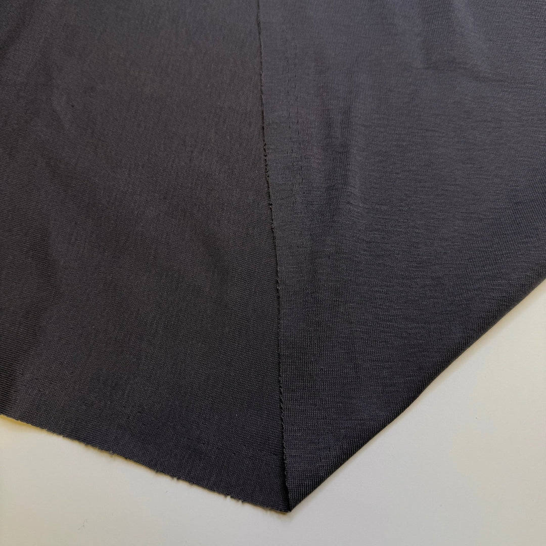 Antarctic Ozone Hole Shrunk - Copper Infused Rib Knit Cotton/Poly Knit - Dark Grey - 1.2M Bundle - True Deadstock fabric Fabric by private - Sustainable Textile | FABCYCLE